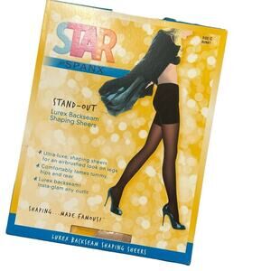 Star by Spanx Power Stand-Out Lurex Backseam Shaping Sheers Aunat Size C NWT
